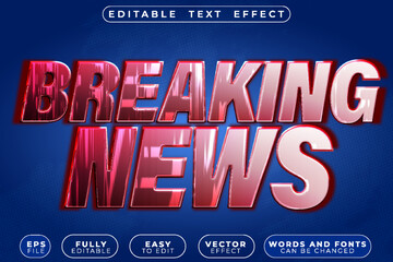  Breaking News Broadcast Vector Fully Editable Smart Object Text Effect