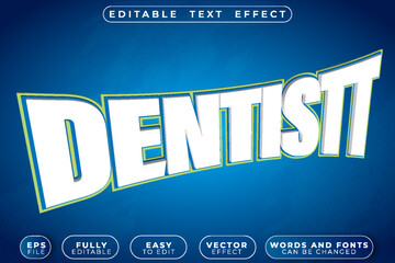  Dentist Dental Clinic Teeth Vector Fully Editable Smart Object Text Effect