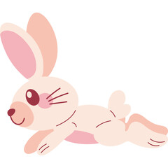 Adorable Flat Style Easter Rabbit Cartoon for Kids and Decorations