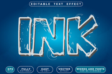  Ink Pen Sketch Scribble Art Vector Fully Editable Smart Object Text Effect