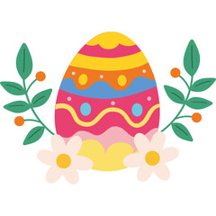 Decorated Easter Eggs in Flat Style Vector for Festive Celebrations