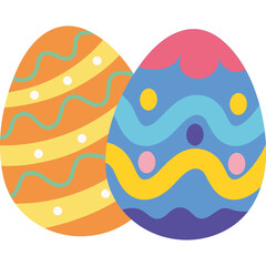 Colorful Easter Eggs Flat Vector Illustration for Spring Holiday Design