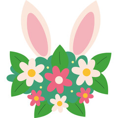 Adorable Flat Style Easter Rabbit Cartoon for Kids and Decorations