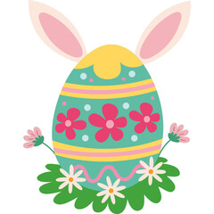 Colorful Easter Eggs Flat Vector Illustration for Spring Holiday Design