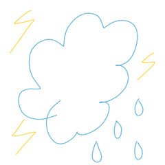 cloud and rain doodle hand drawn art