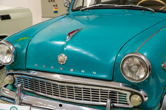 Nitra, Slovakia - October , 4, 2024 - The Moskvitch 402 , compact car manufactured by the former Soviet automobile maker MZMA
