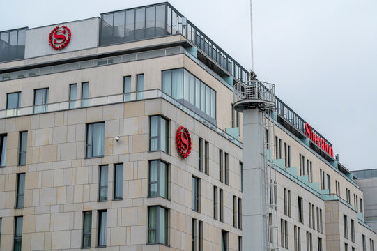 Bratislava, Slovakia - April, 15, 2025 - Sheraton hotel in Bratislava, Slovakia