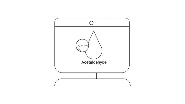 Acetaldehyde Molecule Displayed on a Computer Screen Illustration.