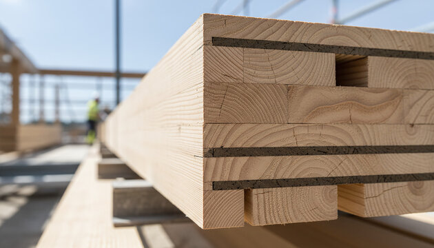 Cross laminated timber CLT panel cross section layers construction material