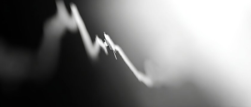 Widescreen abstract financial chart background minimal black white style