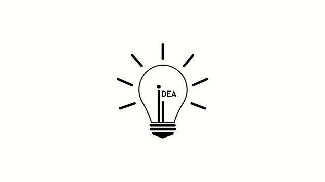 Light bulb idea icon for creativity and inspiration concept. Lamp symbol for innovation smart thinking and imagination. Metaphor for idea generation education and business creativity.