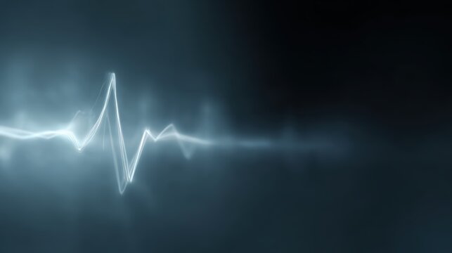 Medical heartbeat waveform with digital healthcare technology background