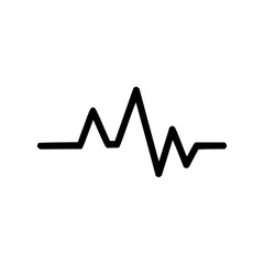 Simple black and white electrocardiogram waveform representing a heartbeat or medical signal
