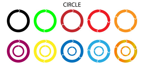 Colorful Circle Arrow Cycle Icons - Refresh, Reload, and Process Diagram Vector Set