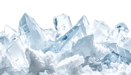 Obraz premium An abstract image of jagged, translucent blue crystals