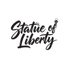 Obraz premium Hand drawn illustration of the Statue of Liberty with torch and crown