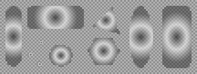 Liquid glass button interface, light frame banner set, glass panel set for mobile and web app, tech board frame in futuristic style. Light png banner collection with glow effect, vector illustration.