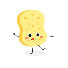 Funny yellow sponge cartoon character 