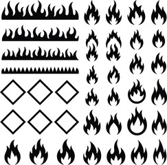 Fototapeta premium A collection of flame and diamond shaped icons