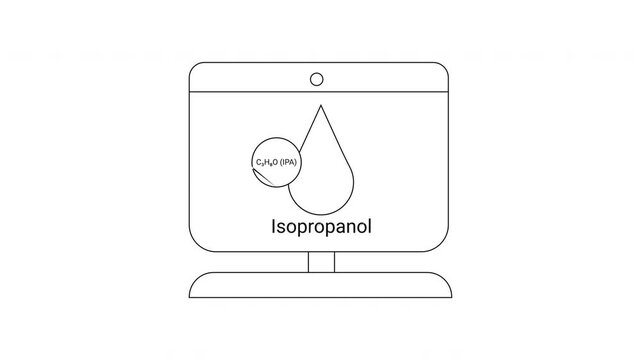 Isopropanol Molecule Displayed on a Computer Screen - Chemical Compound Concept.