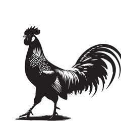 chicken rooster isolated on white background © mehid