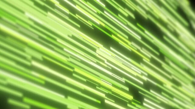 Soft-focus neon green streaks slash diagonally across the frame against a muted dark backdrop. Abstract motion graphic background. Colorful cosmic backdrop.