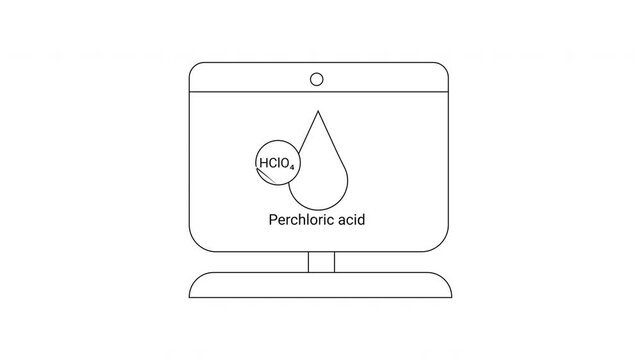 Perchloric Acid Display - Chemical Compound Visualization on Screen.