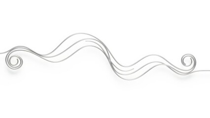 Elegant curved line design isolated on white background