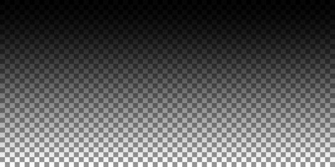 Checkered grid pattern with transparent gradient - seamless geometric texture for digital editing. Black and grey square tiles on blank backdrop with gradient for photo composition and design project