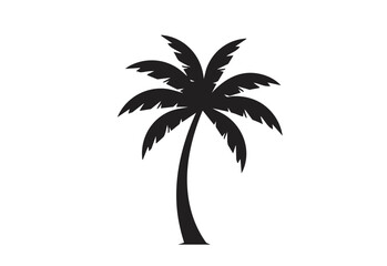 Obraz premium Tropical Palm Tree Black Silhouette