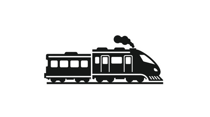 Vintage steam train illustration with striking black form silhouette © Hiron