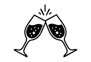 Champagne Glass Toast art