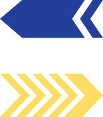 Obraz premium Abstract Blue and Yellow Arrows Representing Forward and Backward Movement