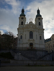 Fototapeta premium Stone and Water Texture Close-Up in Karlovy Vary, Czech Republic