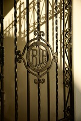 wrought iron gate to the cemetery graveyard