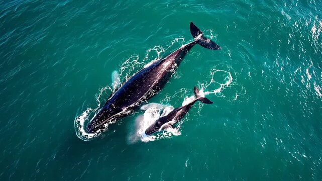 Whales in Ocean Water