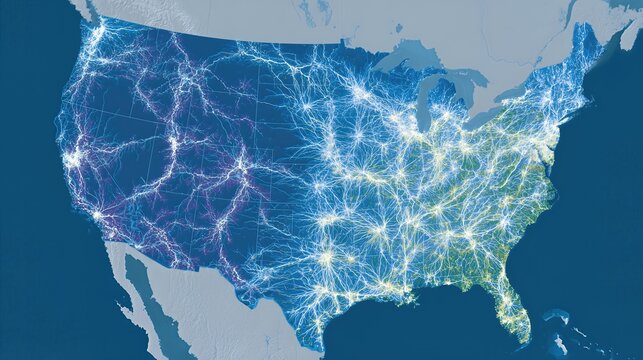 Live Power Grid Map Showing Energy Flow Across the United States in Real Time