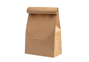 Brown paper bag isolated on transparent background