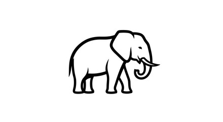 Simple Line Art Illustration of an African Elephant 1.