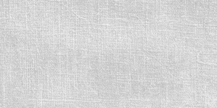 A seamless blank backdrop featuring a light grey and white linen fabric texture with a rough vintage grunge pattern on a textured cotton canvas material surface