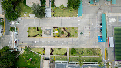 Car parking area viewed from above.