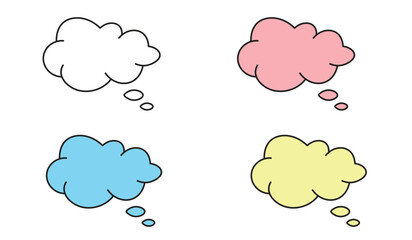 Empty thought bubble icons set.