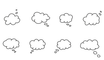 Empty thought bubble icons set.