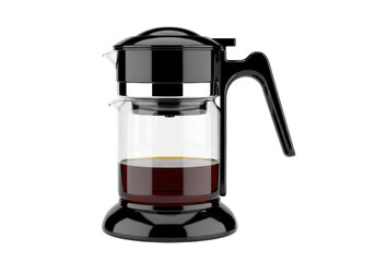 Obraz premium Coffee maker with coffee isolated on transparent background
