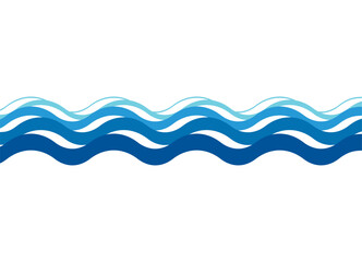 Fototapeta premium Abstract blue waves pattern. Vector background for printing, labels, advertising, packaging, textiles. Design element for drinks, sports. Water flow, sea, river. Border, stripe. Interior decor