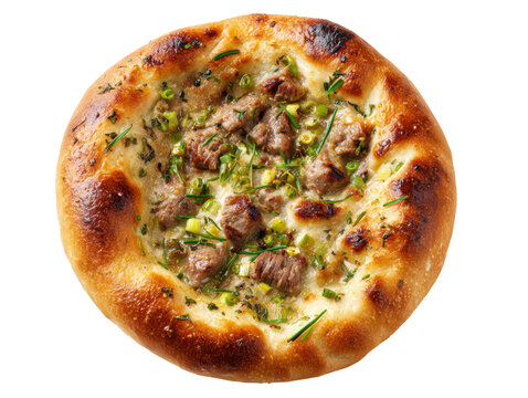 Delicious Sausage and Herb Pizza, Ready to Eat Isolated Transparent Background, PNG