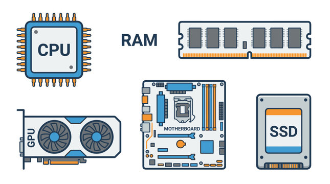 Computer Hardware Vector With Names Computer Vector Images – Browse 7,097,615 Stock Photos, Vectors, and ...
