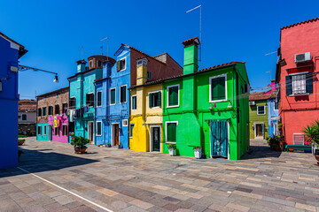 Fototapeta premium View of the island of Burano in the Venice lagoon (Italy)