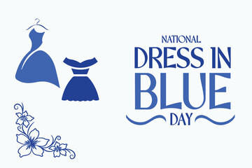 National Dress in Blue Day. his holiday-themed design is perfect for backgrounds, banners, greeting cards, posters with text inscription, Classic social media posts. Vector illustration.