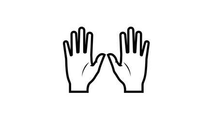 Fototapeta premium Two Open Hands Facing Each Other Outline Icon.